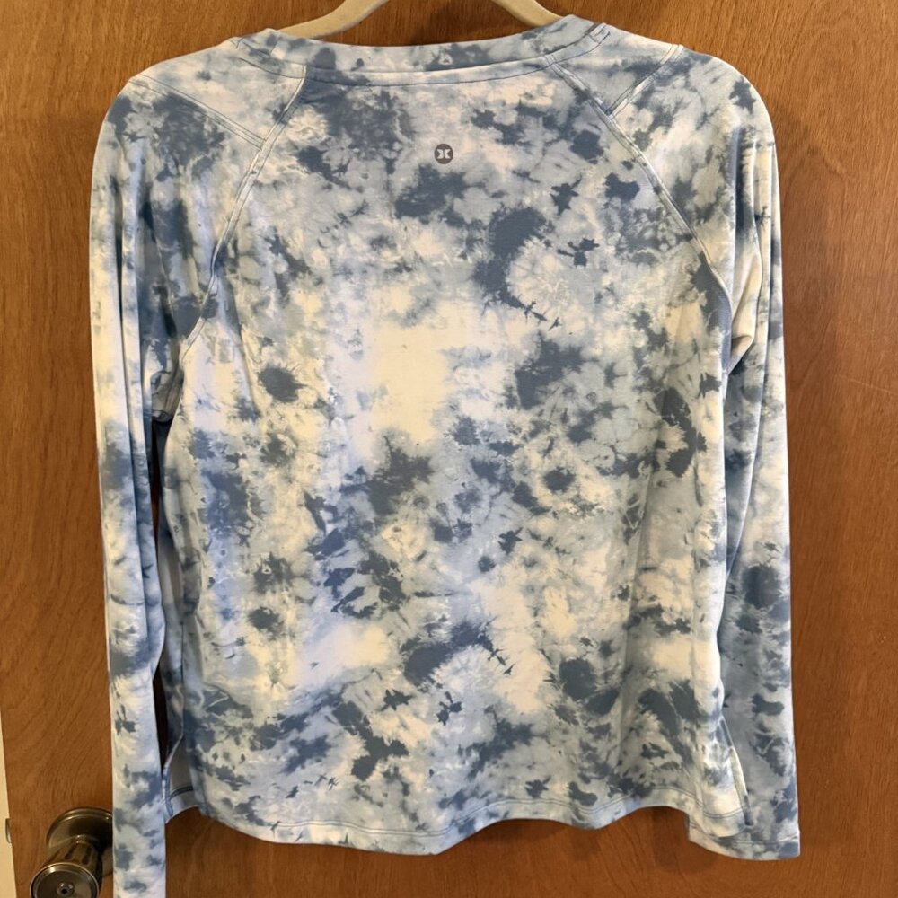 RBX Womens Tie Dye Long Sleeve Sweatshirt Pullover Blue Size Medium Activewear - Picture 4 of 9